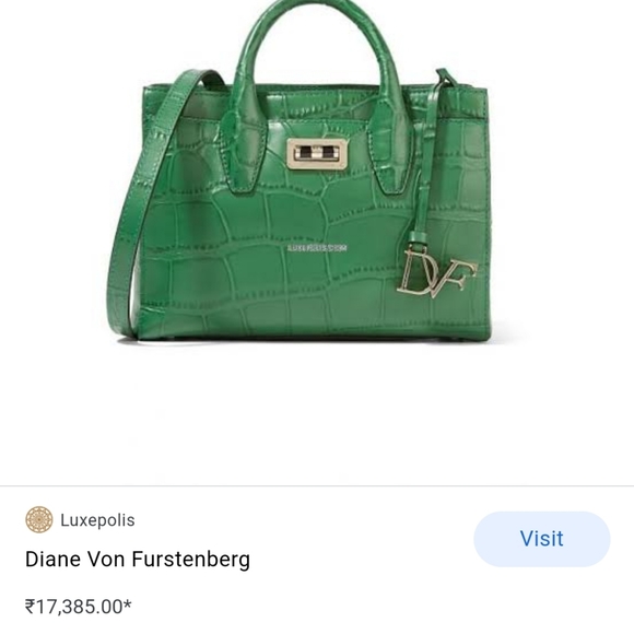 Diane Von Furstenberg Mini Viviana Emerald Embossed Croco Luxury Designe… - Picture 8 of 11